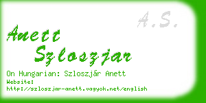 anett szloszjar business card